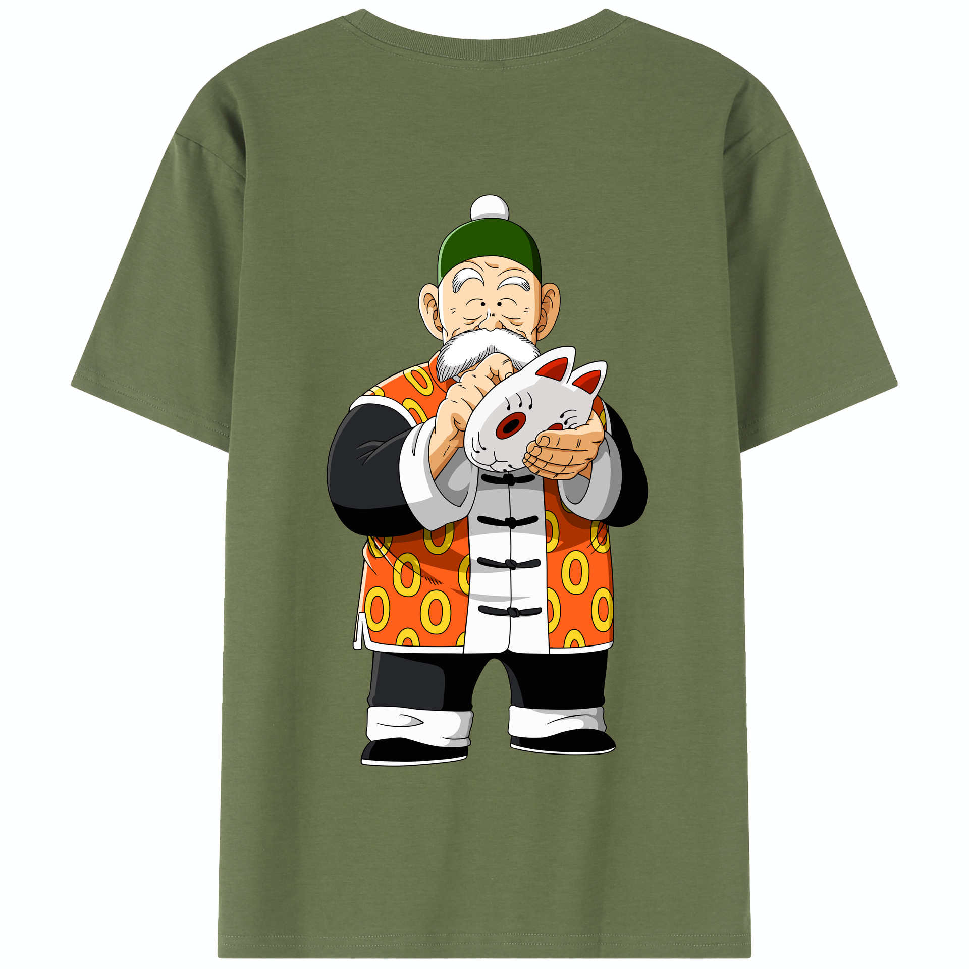 （画像用） ドラゴンボール 亀仙人（かめせんにん） DRAGON BALL Master Roshi Kame Sennin 綿100％半袖Tシャツ（背面プリント）